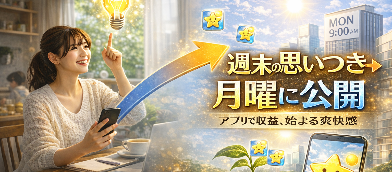 週末の閃きを月曜に形にするコンセプトバナー